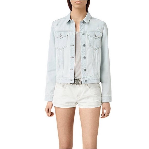 All Saints Jackets & Blazers - All Saints Kleo Distressed Denim Jacket